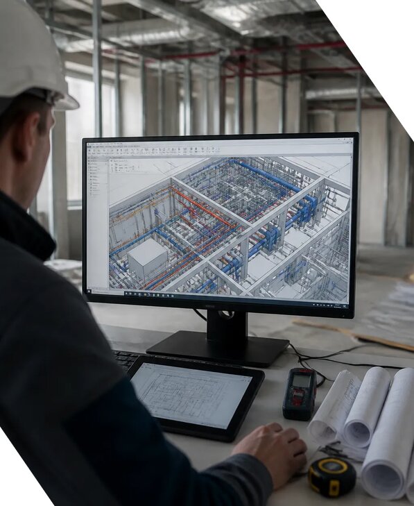 Создание BIM модели инженерных сетей для объектов в Омске